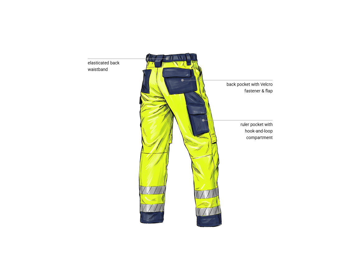 Additional image 2 High-vis trousers e.s.line.core high-vis yellow/navy