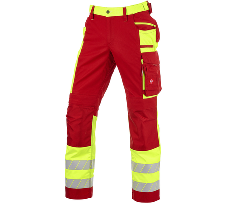Primary image High-vis trousers e.s.motion 24/7 red/high-vis yellow