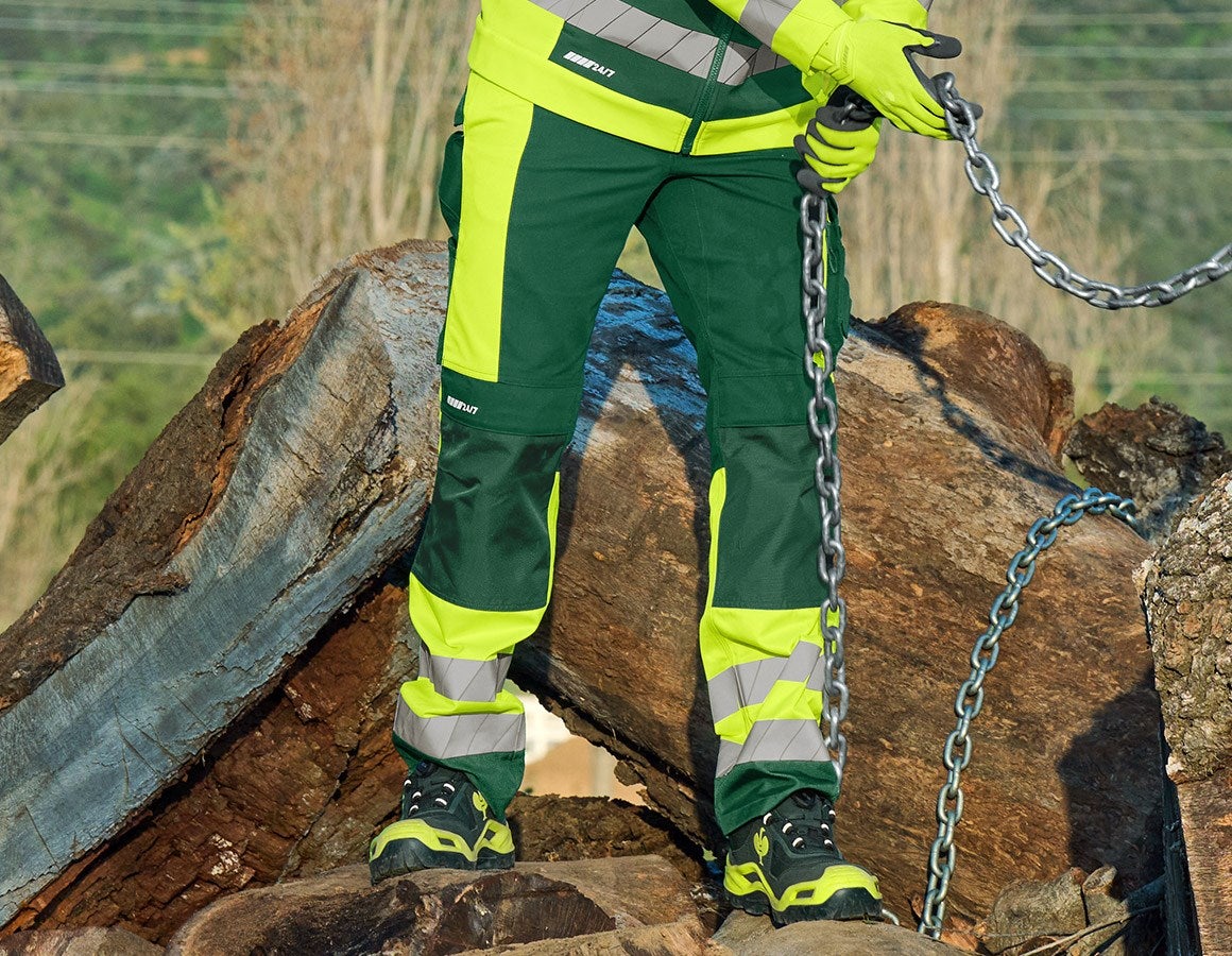 Additional image 1 High-vis trousers e.s.motion 24/7 green/high-vis yellow