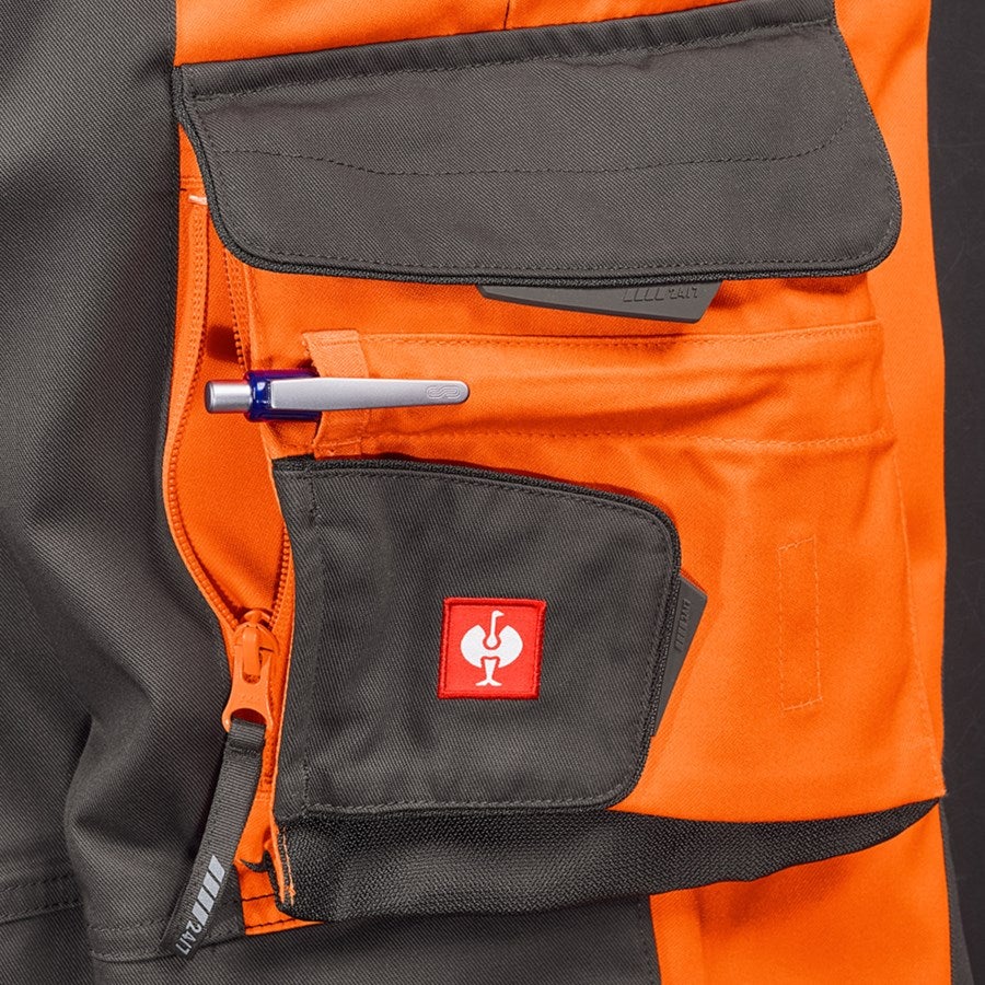 Detailed image High-vis trousers e.s.motion 24/7, ladies’ anthracite/high-vis orange