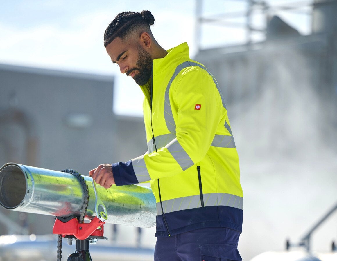 Additional image 3 High-vis softshell jacket e.s.line.core high-vis yellow/navy