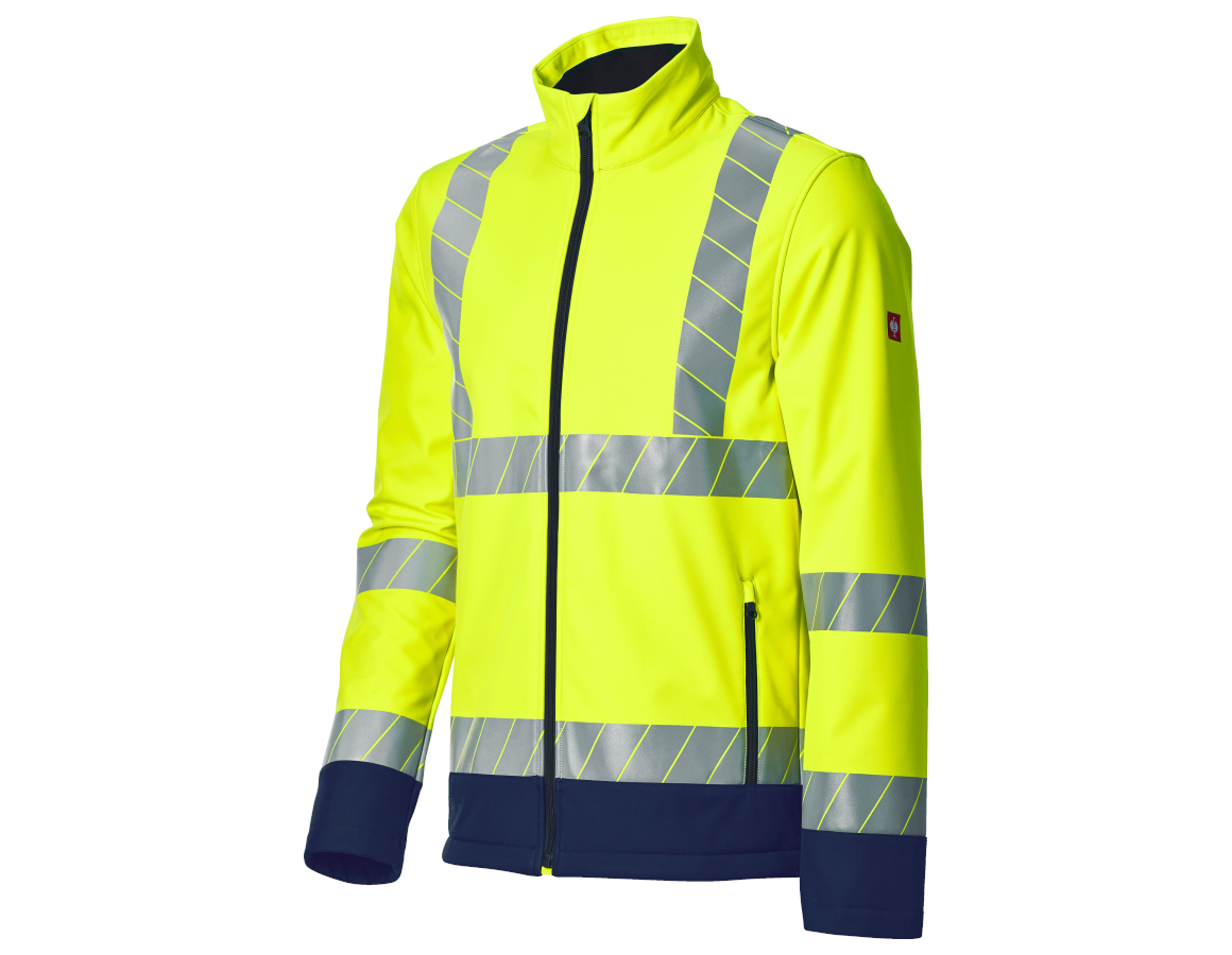 Primary image High-vis softshell jacket e.s.line.core high-vis yellow/navy