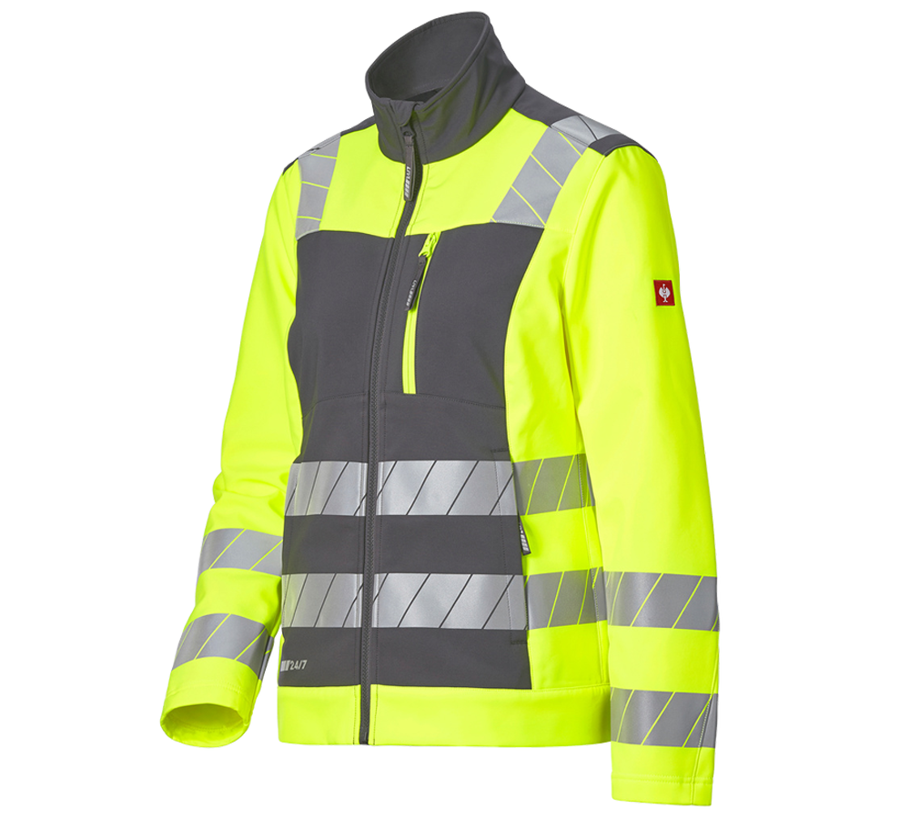 Primary image High-vis softshell jacket e.s.motion 24/7, ladies' anthracite/high-vis yellow