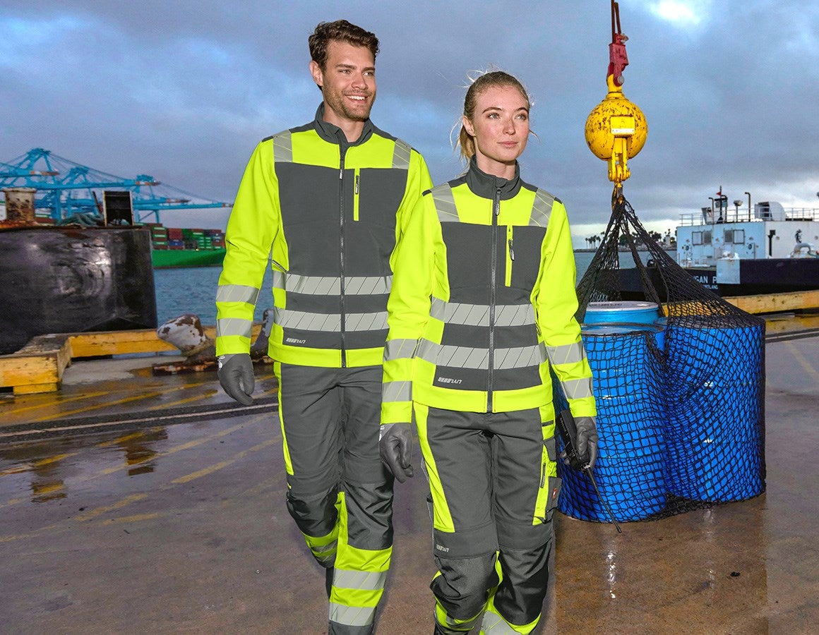 Additional image 4 High-vis softshell jacket e.s.motion 24/7, ladies' anthracite/high-vis yellow