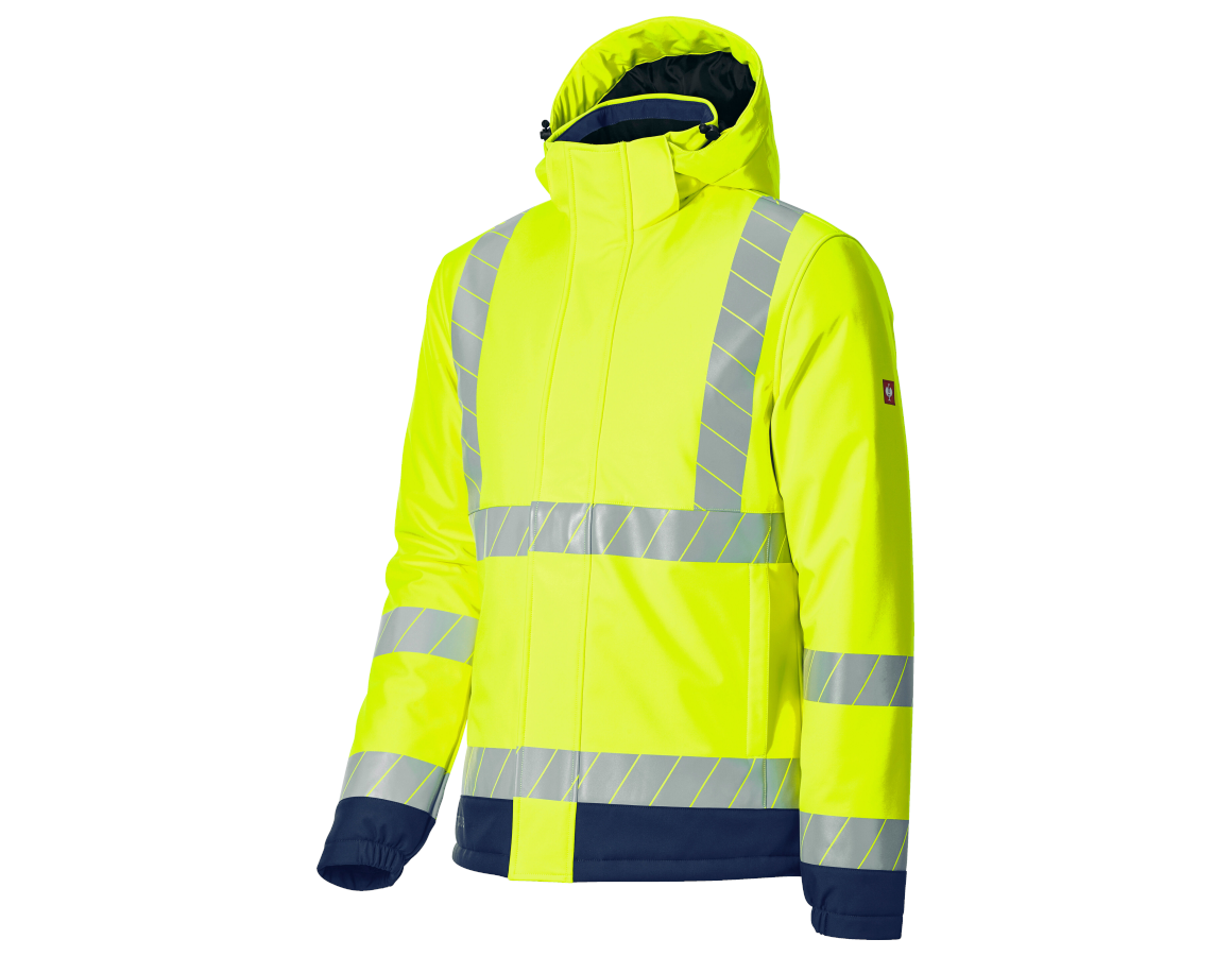 Primary image High-vis winter softshell jacket e.s.line.core high-vis yellow/navy
