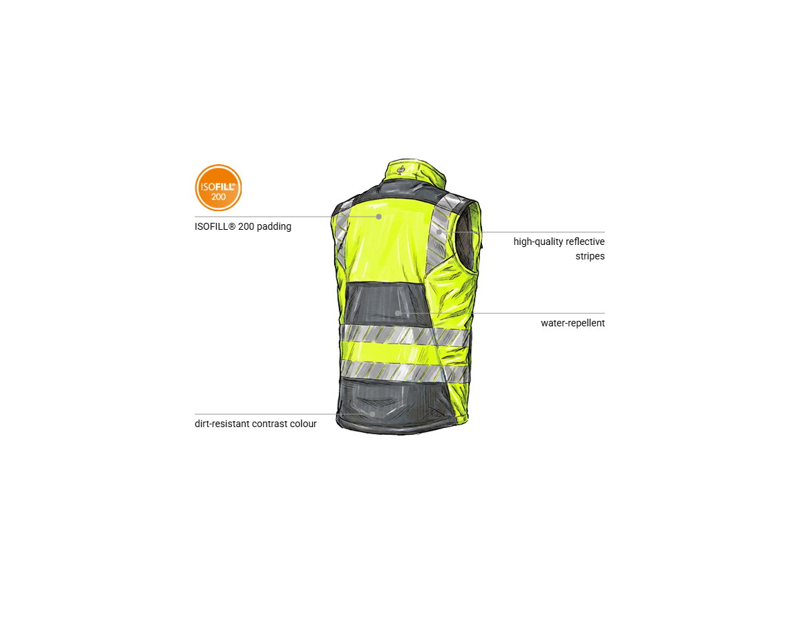 Additional image 2 High-vis winter softsh. bodywarmer e.s.motion 24/7 anthracite/high-vis yellow