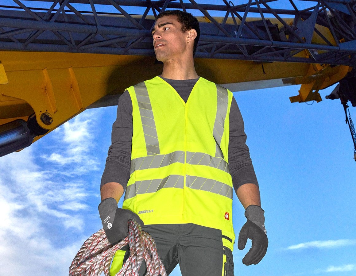 Main action image High-vis bodywarmer e.s.motion 24/7 uni high-vis yellow