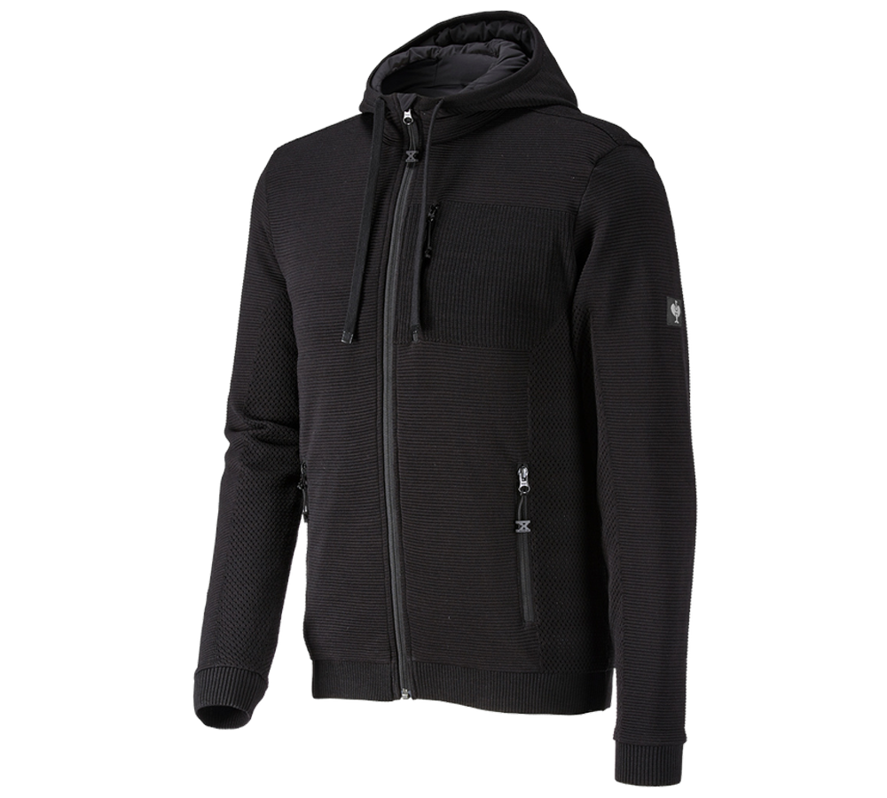 Primary image Windbreaker hooded knitted jacket e.s.motion ten black
