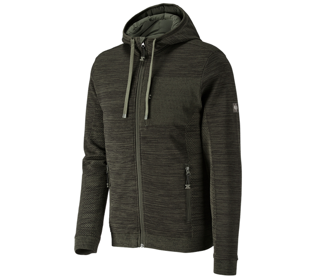 Primary image Windbreaker hooded knitted jacket e.s.motion ten disguisegreen melange