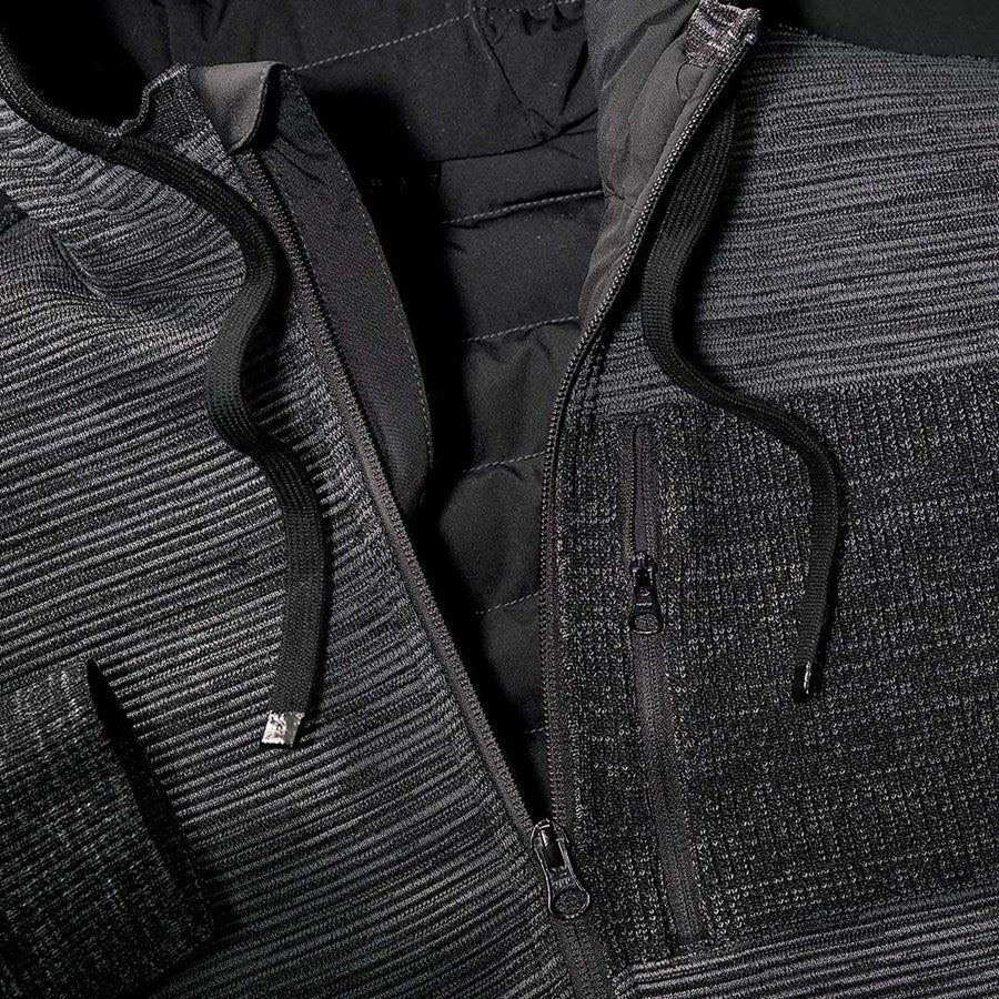 Detailed image Windbreaker hooded knitted jacket e.s.motion ten oxidblack melange