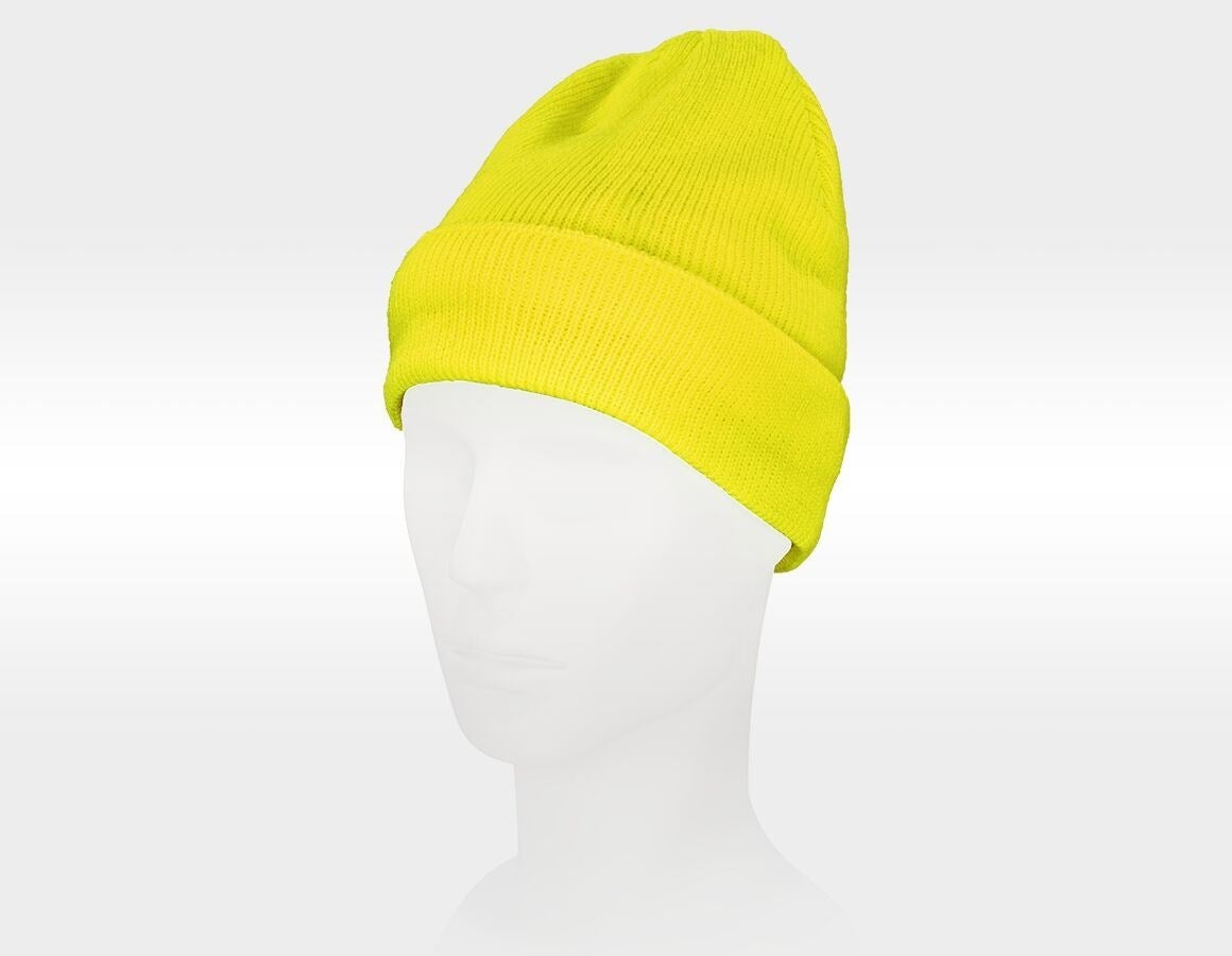 Main action image Winter knitted hat Neon yellow