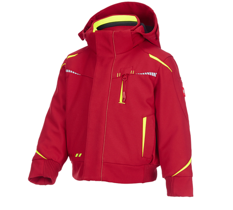 Primary image Winter softshell jacket e.s.motion 2020,children's fiery red/high-vis yellow