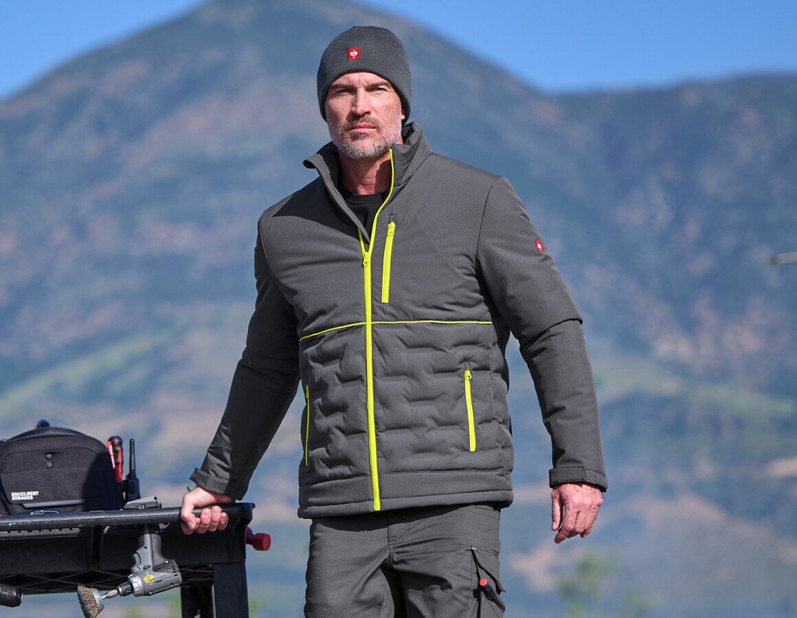 Main action image Winter jacket padded e.s.line.core carbongrey/high-vis yellow