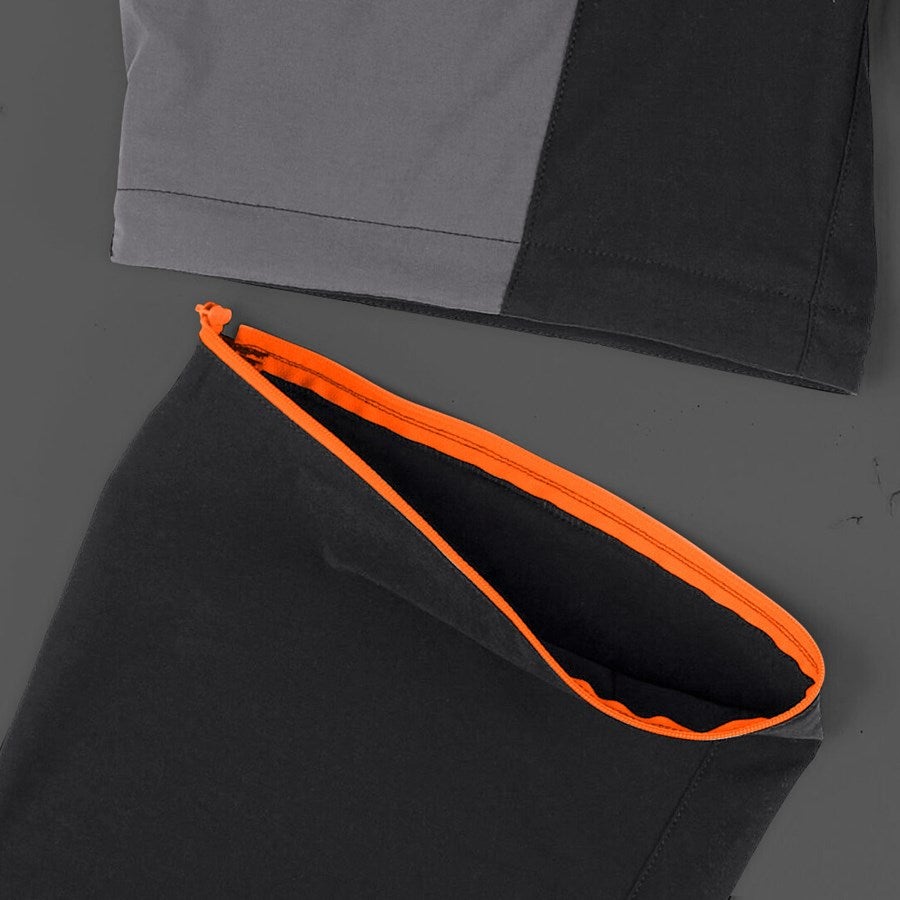 Detailed image Zip-off functional trousers e.s.trail black/anthracite/high-vis orange/high-vis yellow