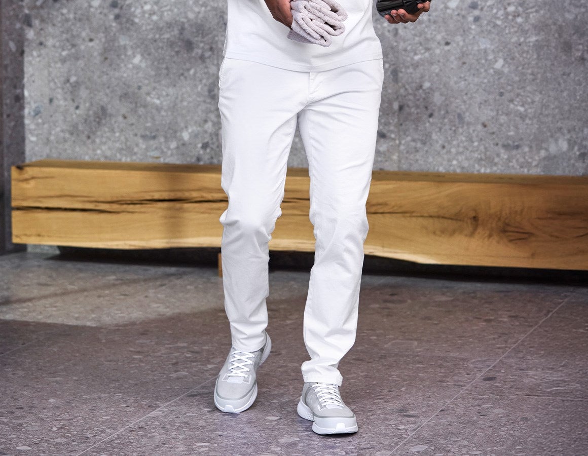 Main action image e.s. 5-pocket work trousers Chino white