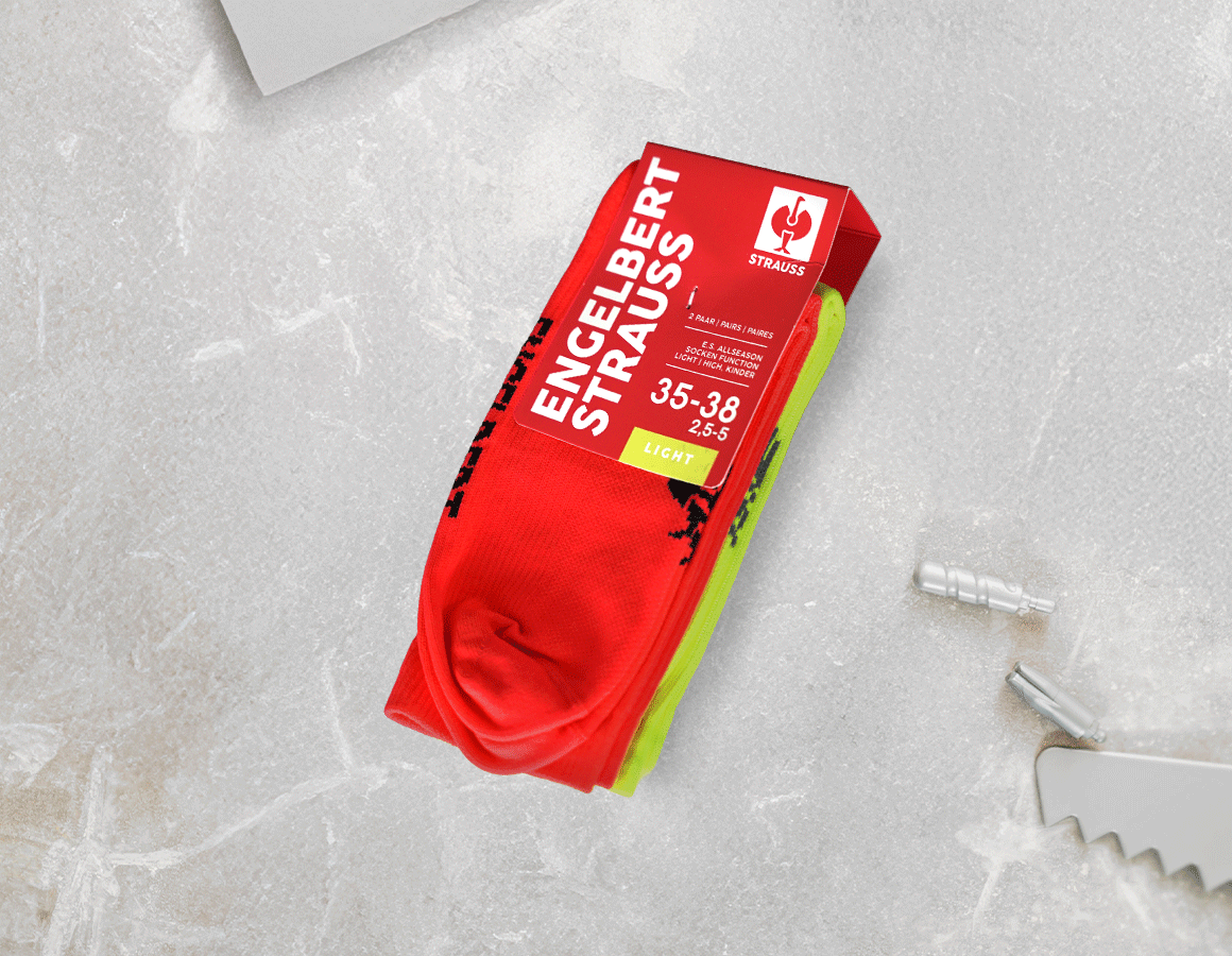 Additional image 2 e.s. All-season socks function light/high, child. high-vis red+high-vis yellow