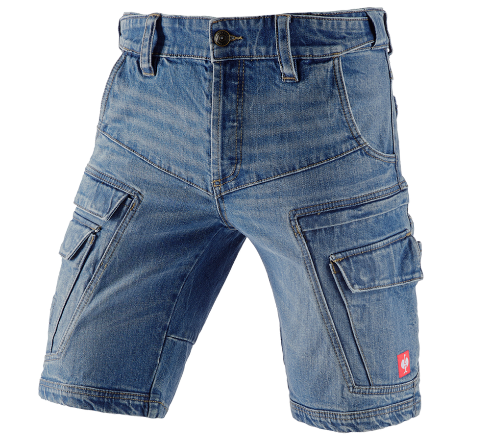 Primary image e.s. Cargo worker shorts POWERdenim stonewashed