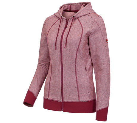 Primary image e.s. Functional hooded jacket herringbone, ladies' ruby