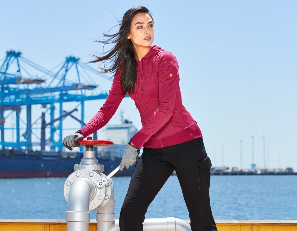 Additional image 1 e.s. Functional hooded jacket stripe, ladies' berry