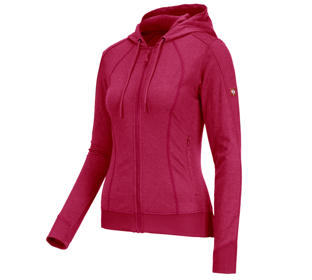 Primary image e.s. Functional hooded jacket stripe, ladies' berry