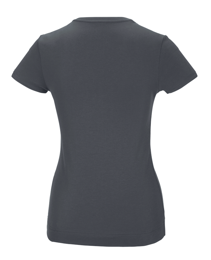 Secondary image e.s. Functional T-shirt poly cotton, ladies' anthracite