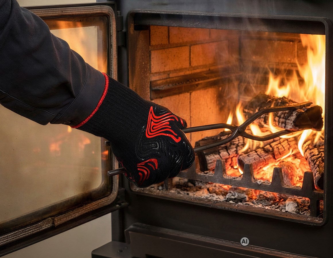 Additional image 1 e.s. Heatproof gloves heat-expert black/red - AI generated / modified