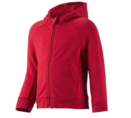 Primary image e.s. Hoody sweatjacket cotton stretch, children’s fiery red