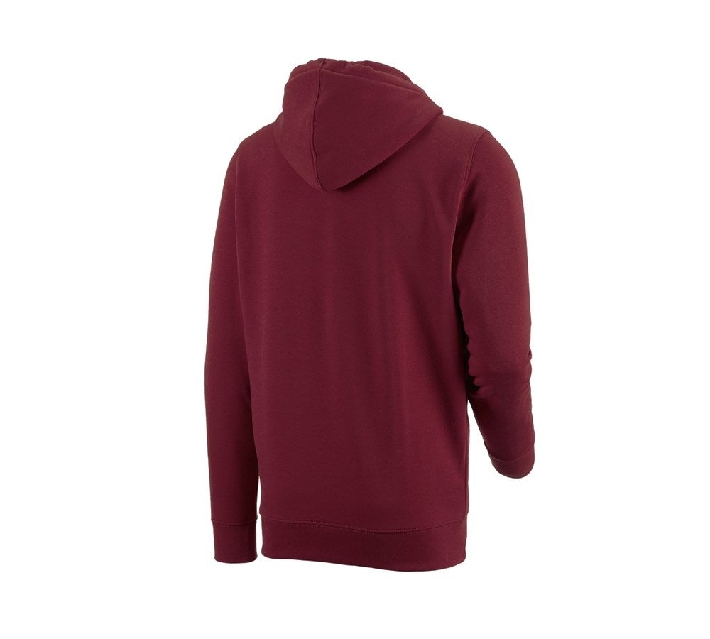 Secondary image e.s. Hoody sweatjacket poly cotton bordeaux