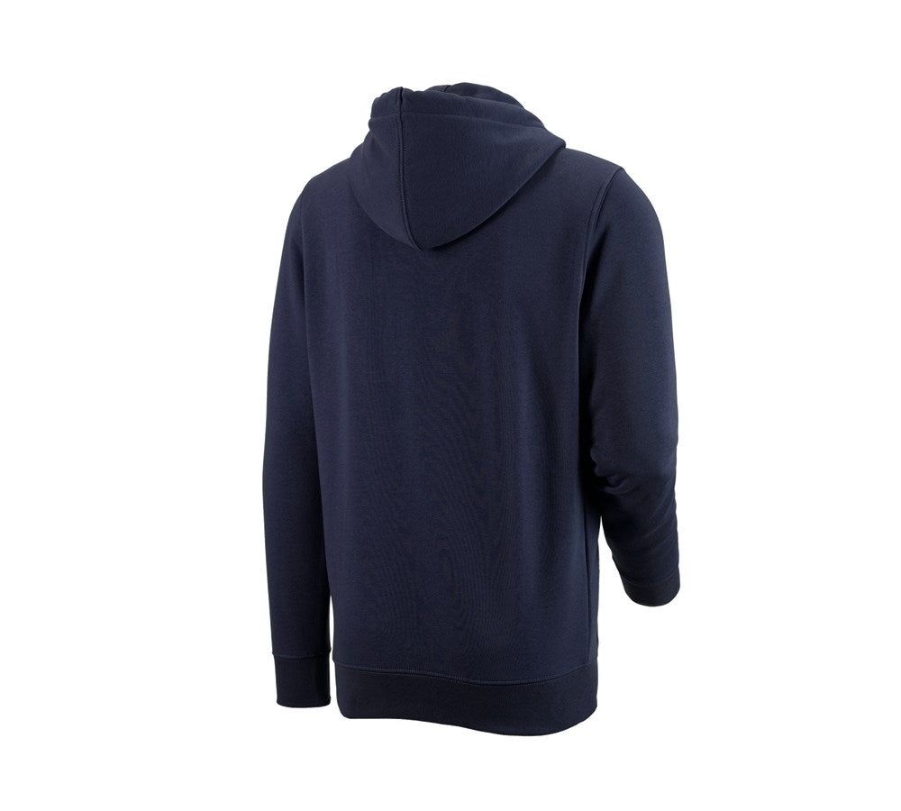 Secondary image e.s. Hoody sweatjacket poly cotton navy