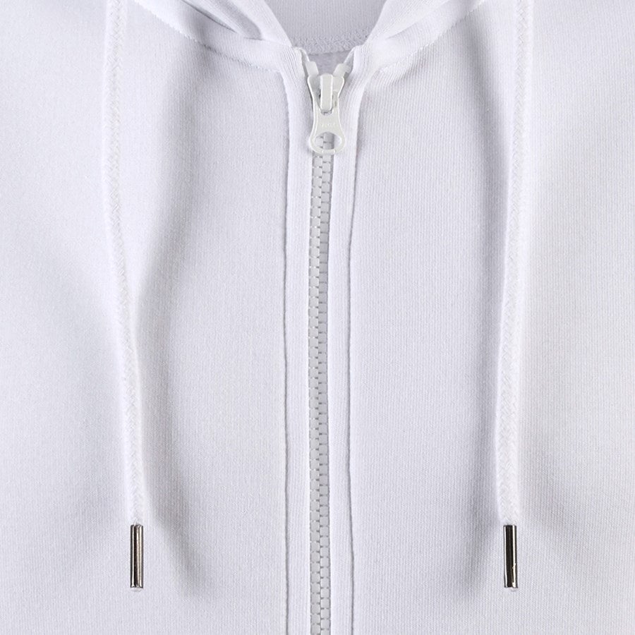 Detailed image e.s. Hoody sweatjacket poly cotton white