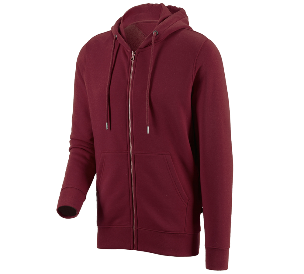 Primary image e.s. Hoody sweatjacket poly cotton bordeaux