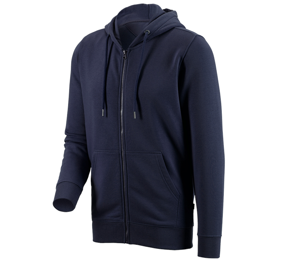 Primary image e.s. Hoody sweatjacket poly cotton navy