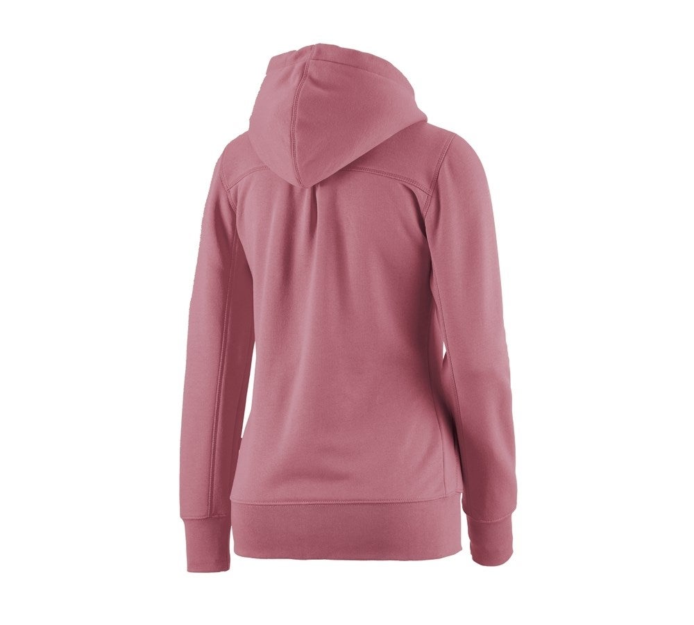 Secondary image e.s. Hoody sweatjacket poly cotton, ladies' antiquepink