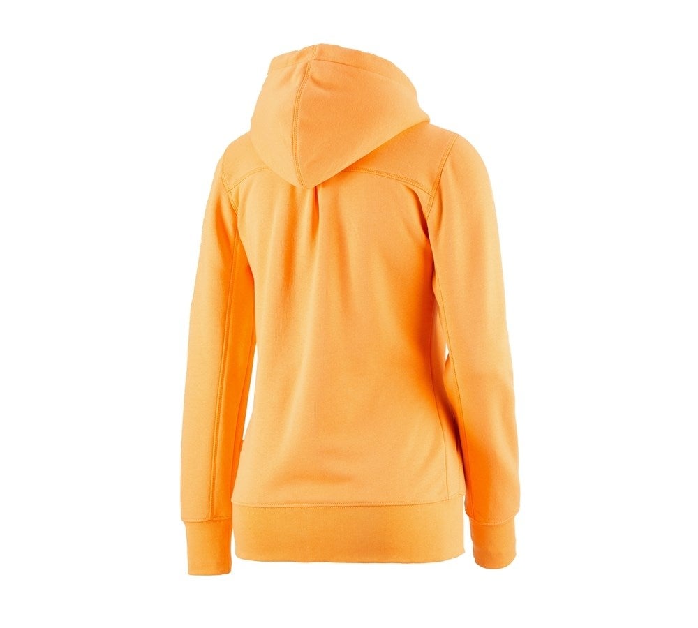 Secondary image e.s. Hoody sweatjacket poly cotton, ladies' lightorange