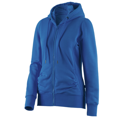 Primary image e.s. Hoody sweatjacket poly cotton, ladies' gentianblue