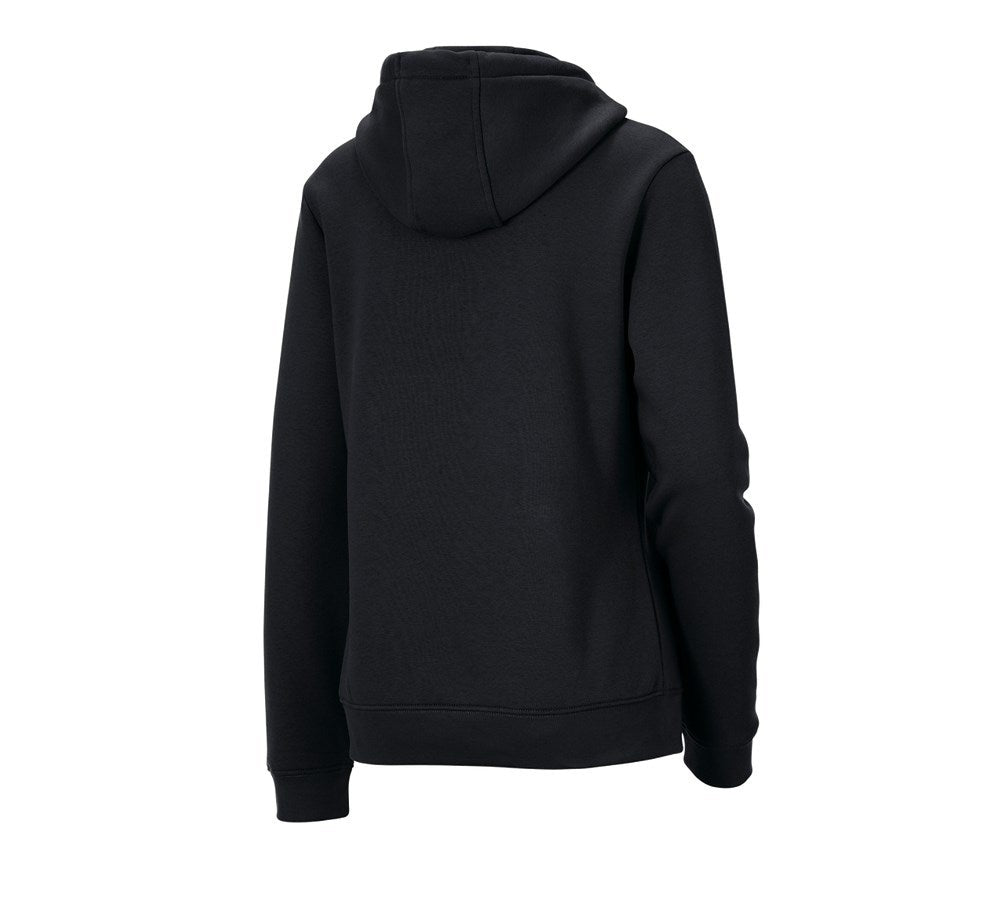 Secondary image e.s. Hoody-sweatshirt poly cotton, ladies' black