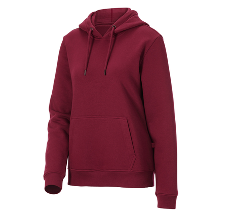 Primary image e.s. Hoody-sweatshirt poly cotton, ladies' bordeaux