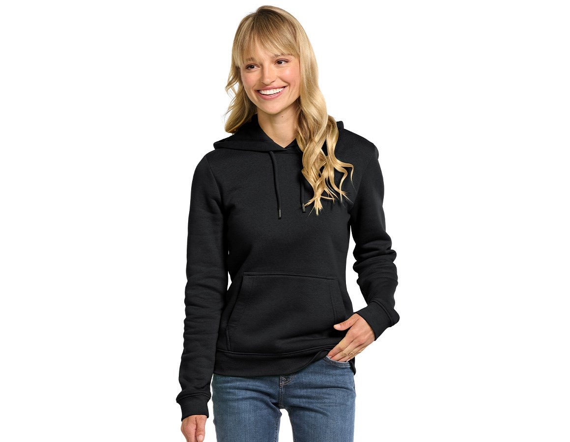 Main action image e.s. Hoody-sweatshirt poly cotton, ladies' black