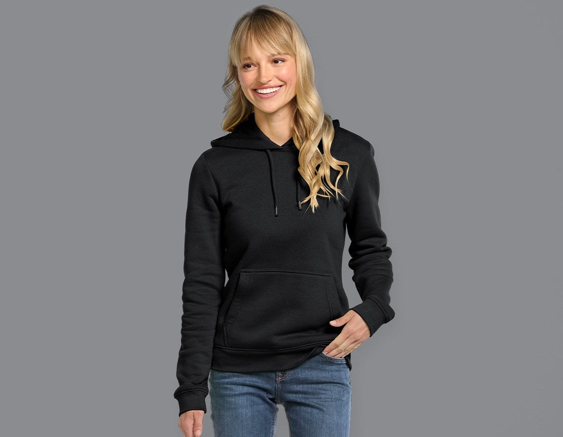 Main action image e.s. Hoody-sweatshirt poly cotton, ladies' black