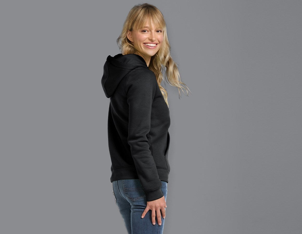 Additional image 1 e.s. Hoody-sweatshirt poly cotton, ladies' black