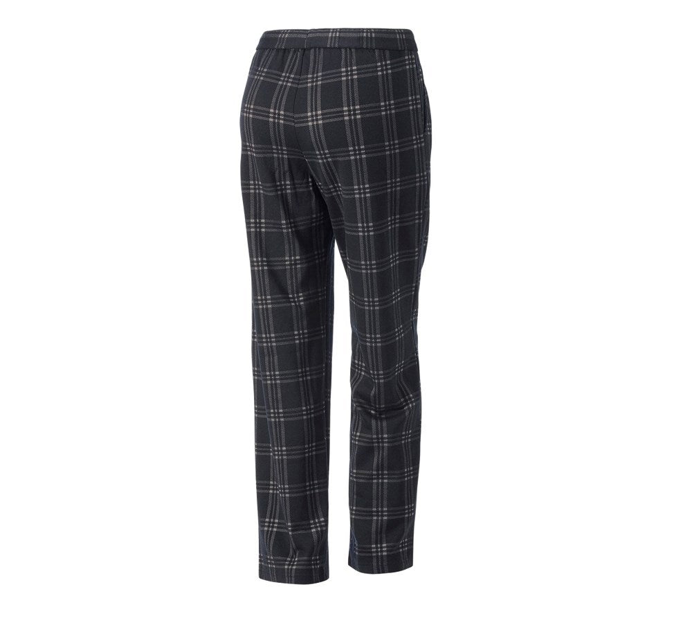 Secondary image e.s. Checkered Pyjama Bottoms, ladies' black/basaltgrey