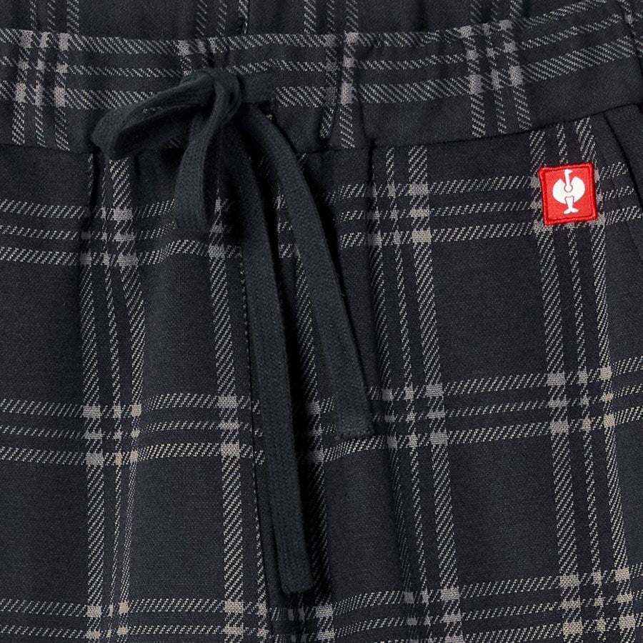 Detailed image e.s. Checkered Pyjama Bottoms, ladies' black/basaltgrey