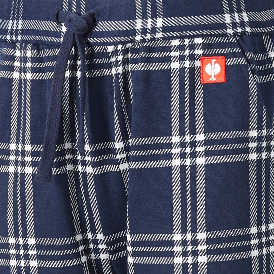 Detailed image e.s. Checkered Pyjama Bottoms, children's deepblue/white
