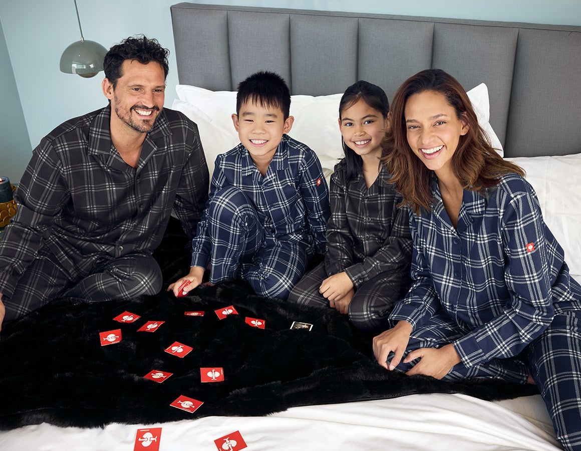 Additional image 1 e.s. Checkered Pyjama Bottoms, children's deepblue/white