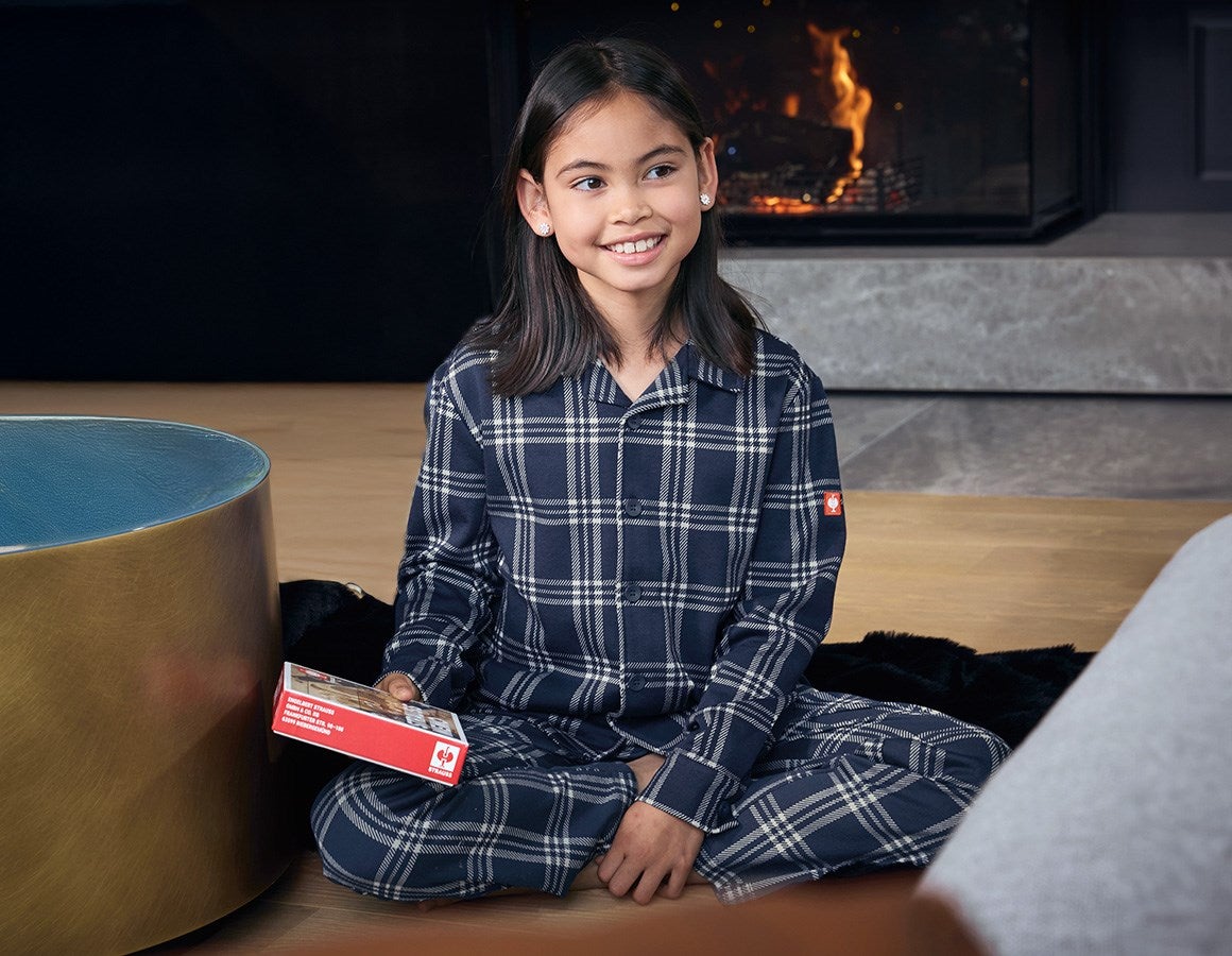 Additional image 2 e.s. Checkered Pyjama Bottoms, children's deepblue/white