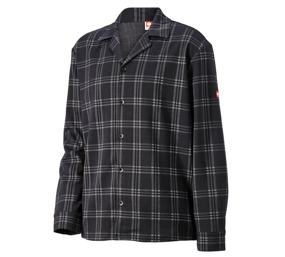 Primary image e.s. Checkered Pyjama Top black/basaltgrey