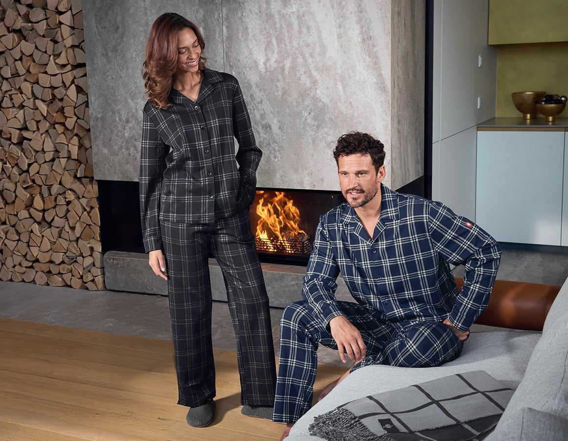 Additional image 2 e.s. Checkered Pyjama Top deepblue/white