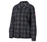 Primary image e.s. Checkered Pyjama Top, ladies' black/basaltgrey