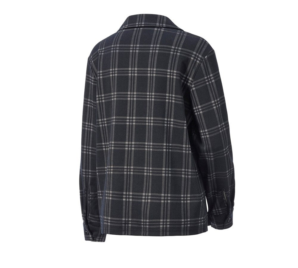 Secondary image e.s. Checkered Pyjama Top, ladies' black/basaltgrey