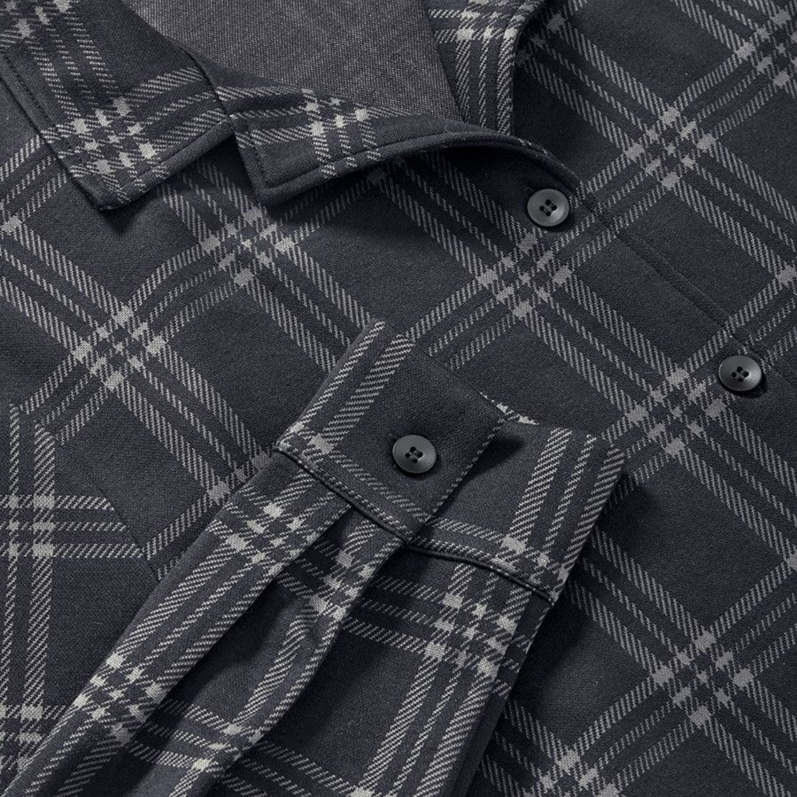 Detailed image e.s. Checkered Pyjama Top, ladies' black/basaltgrey